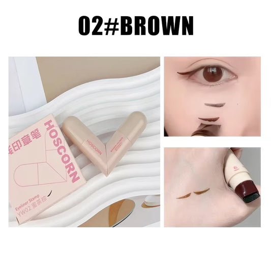 Lazy Integrated Eyeliner Stamp Dual-Head Rotatable Precise Outline Seal Lasting Waterproof Fast Drying Liquid Eye Liner Pen